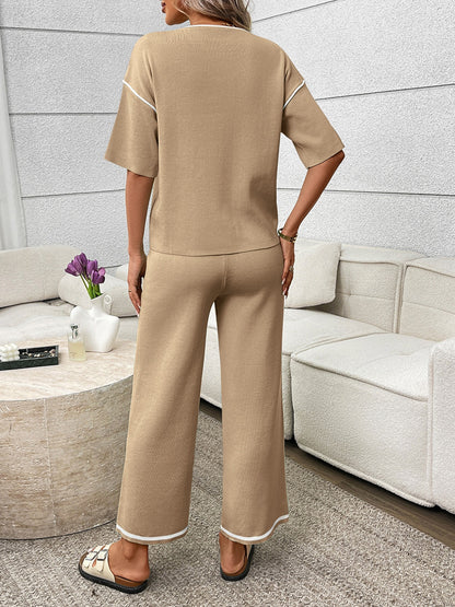 Round Neck Half Sleeve Top and Pants Set – Uneeque Designzz
