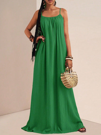 Spaghetti Strap Flowy Maxi Dress – Uneeque Designzz