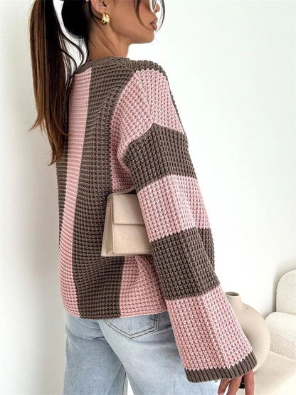Color Block Long Sleeve Sweater – Uneeque Designzz
