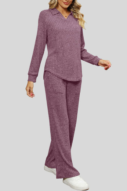 Ribbed Long Sleeve Top and Pocketed Pants Set – Uneeque Designzz