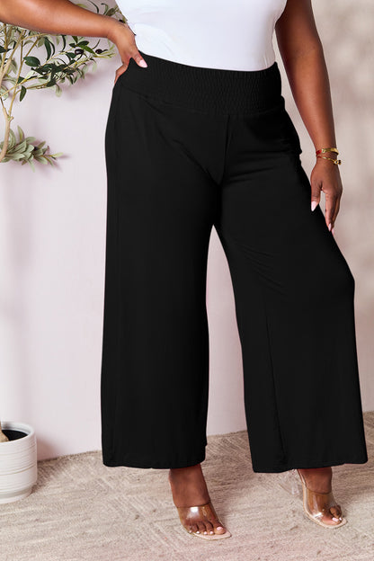 Double Take Full Size Smocked Wide Waistband Wide Leg Pants – Uneeque Designzz
