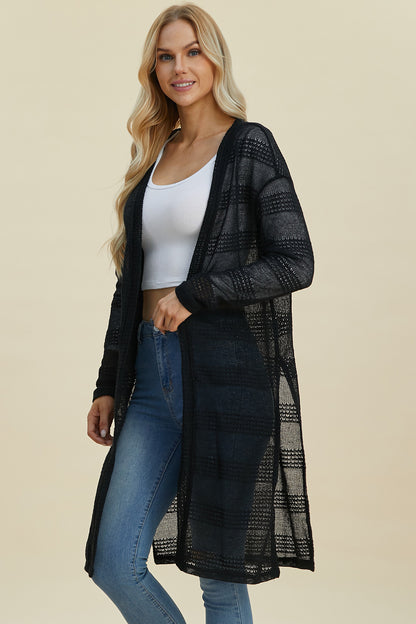 Double Take Full Size Open-Front Longline Cardigan – Uneeque Designzz