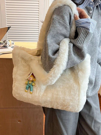 Fluffy Cartoon Charm Shoulder Bag – Uneeque Designzz