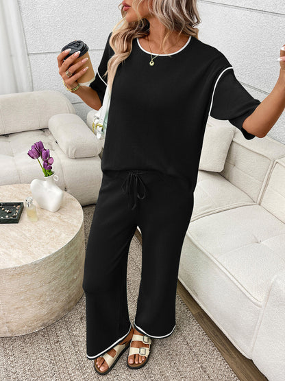 Round Neck Half Sleeve Top and Pants Set – Uneeque Designzz