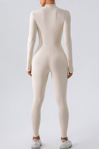 Half Zip Mock Neck Active Jumpsuit – Uneeque Designzz