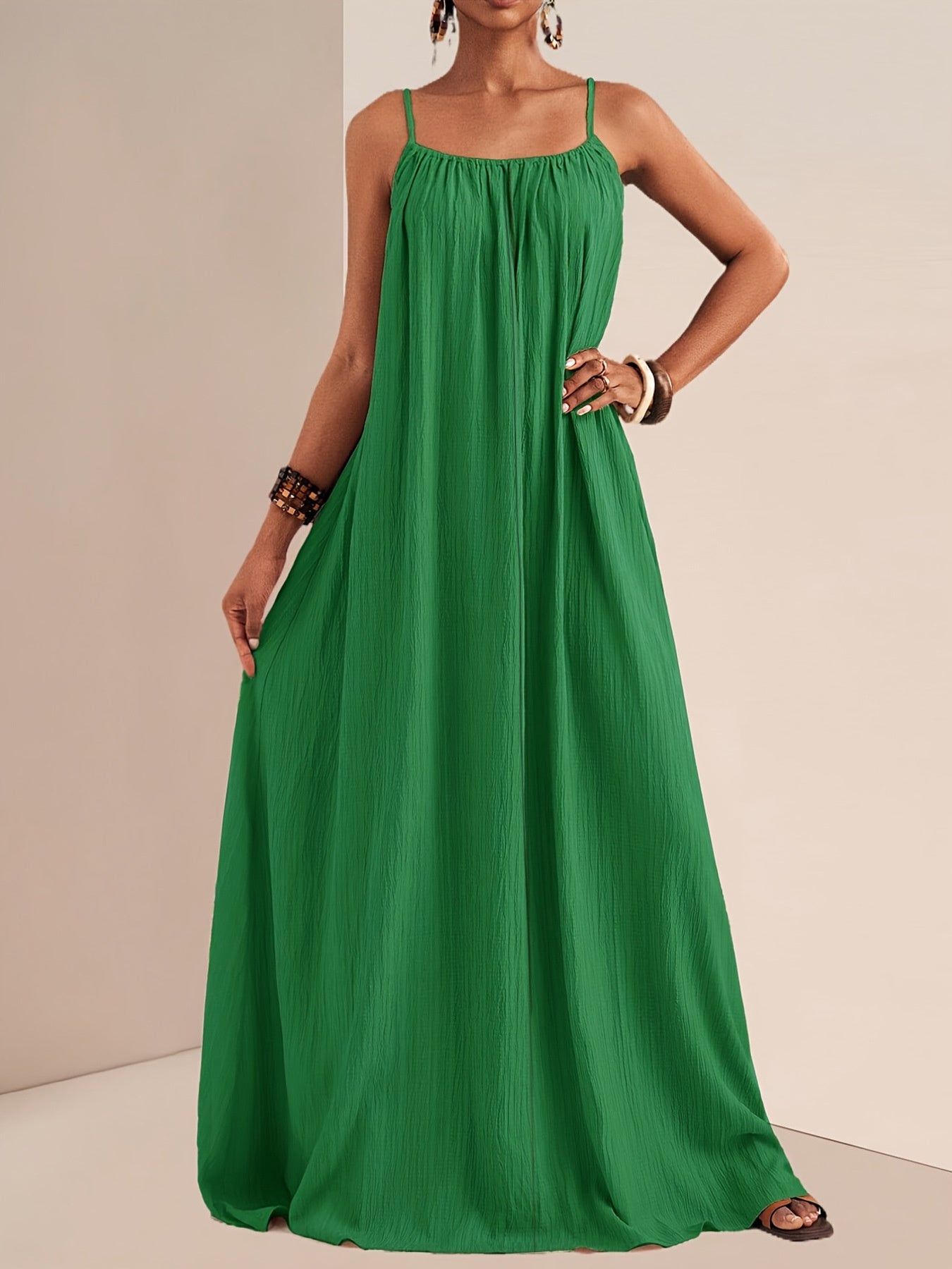 Spaghetti Strap Flowy Maxi Dress by Trendsi