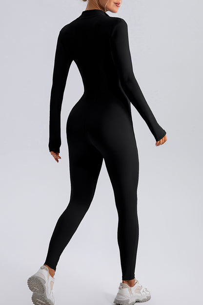 Half Zip Mock Neck Active Jumpsuit – Uneeque Designzz