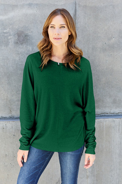 Double Take Full Size Round Neck Long Sleeve T-Shirt – Uneeque Designzz
