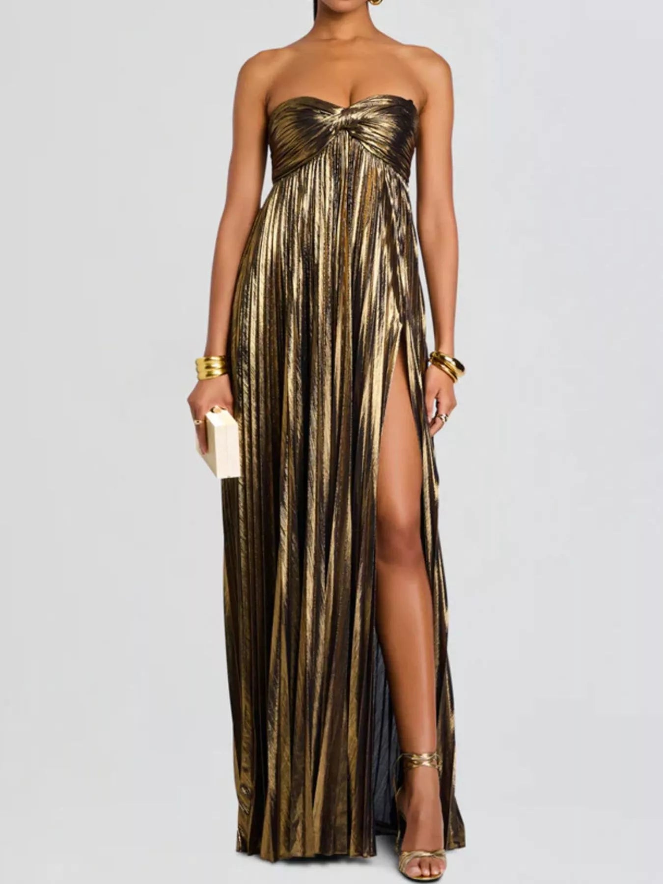 Split Sweetheart Neck Tube Maxi Dress by Trendsi