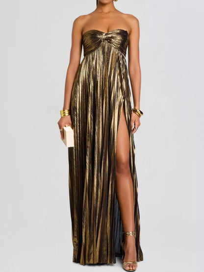 Split Sweetheart Neck Tube Maxi Dress – Uneeque Designzz