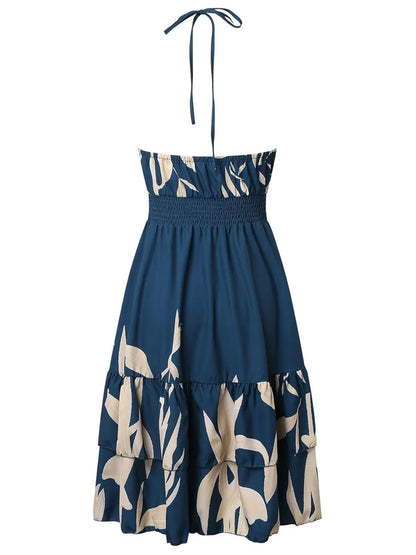 Paisley Print Halter Neck Mini Dress – Uneeque Designzz