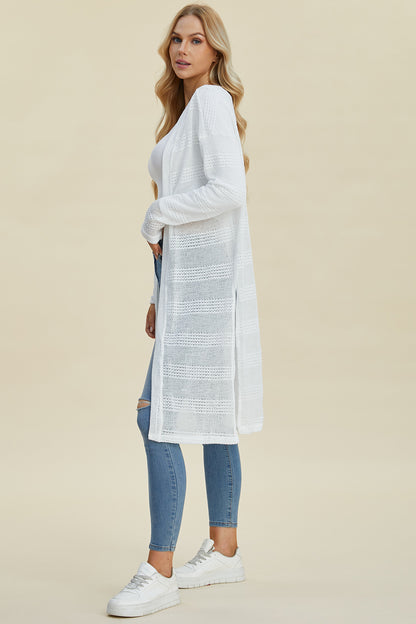 Double Take Full Size Open-Front Longline Cardigan – Uneeque Designzz
