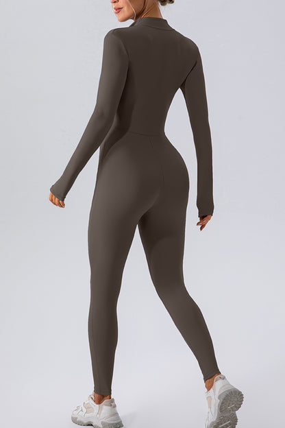 Half Zip Mock Neck Active Jumpsuit – Uneeque Designzz