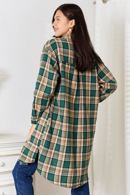 Mandy Plaid Collared Neck Long Sleeve Shirt – Uneeque Designzz