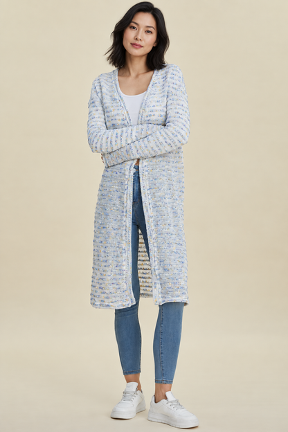 Double Take Full Size Open-Front Longline Cardigan by Uneeque Designzz